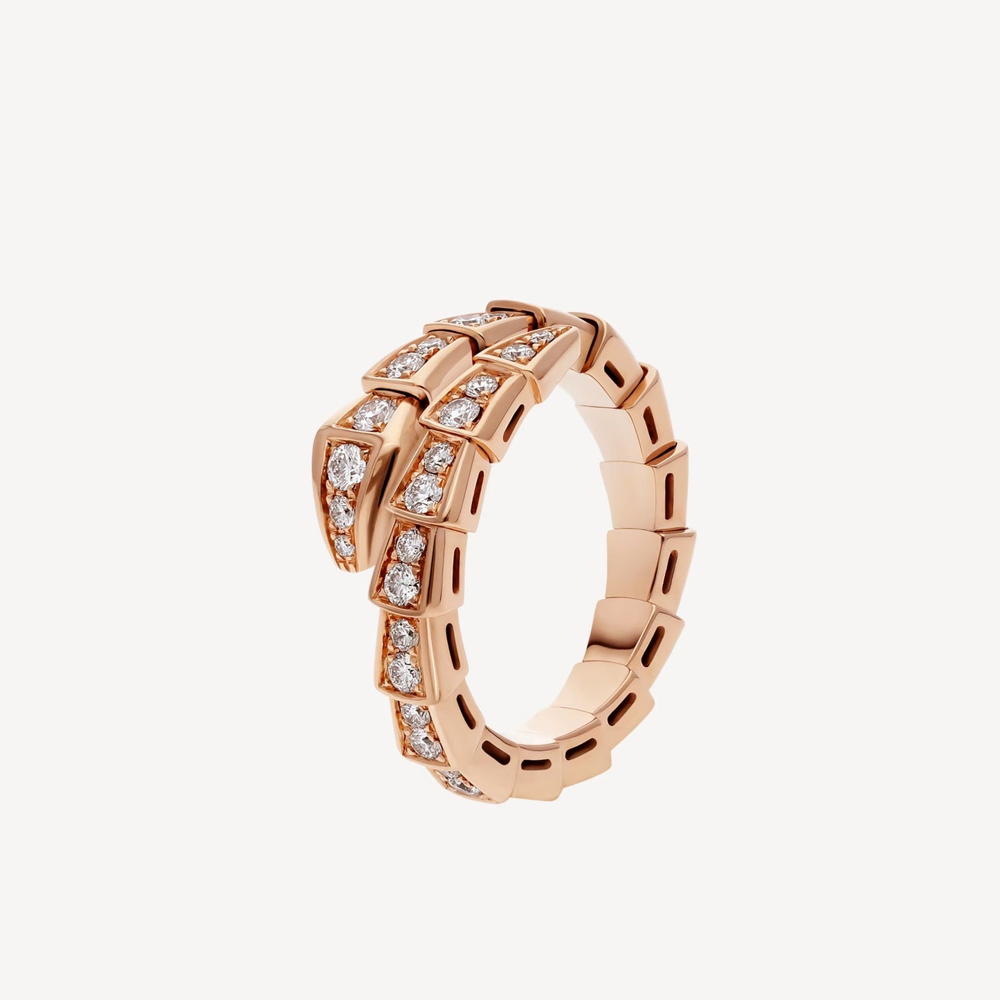 Clytia Love Serpenti Ring,18k Rose Gold Plated,Cubic Zircon Paved