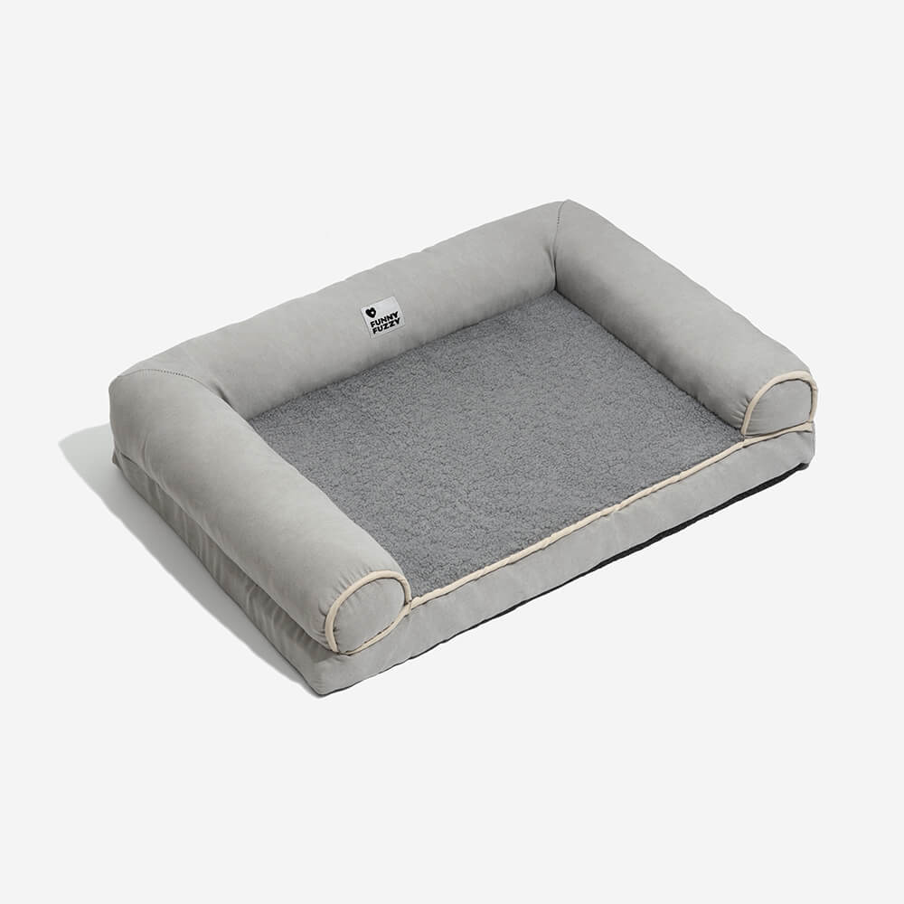 Full-Support Orthopedic Dog Bed with Faux Fleece & Suede