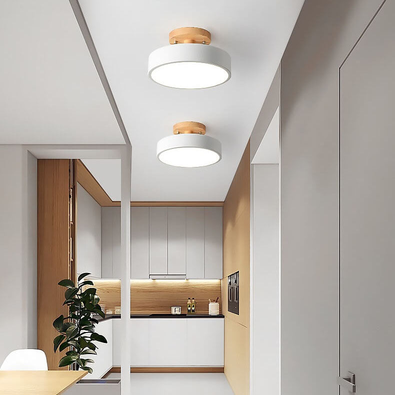 Lámpara de techo semiencastrada redonda LED escandinava