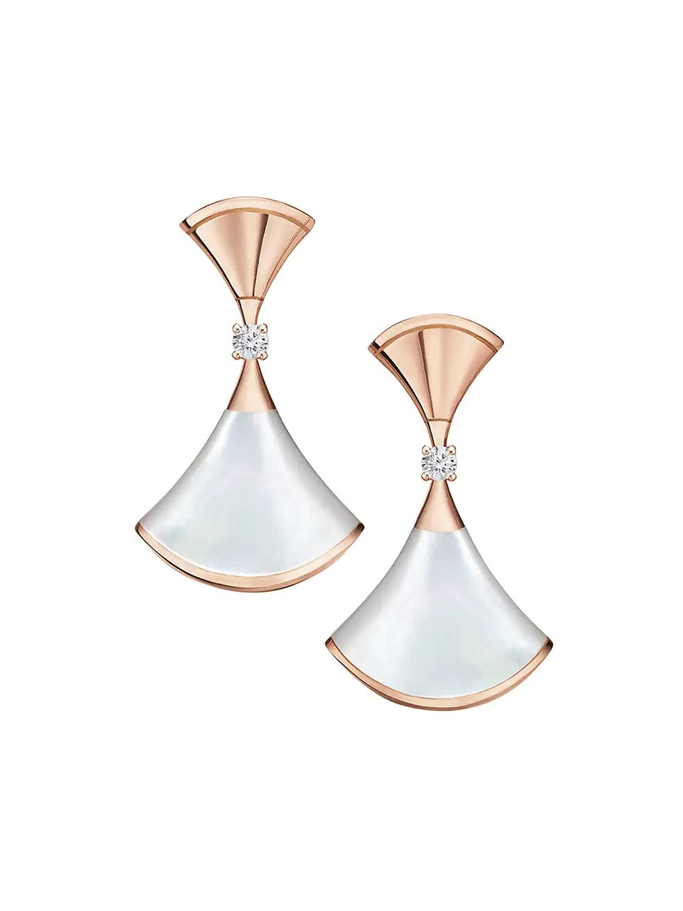 Clytia Love Divas'Dream Earring,925 Silver,18k Gold Plated,Mother of Pearl