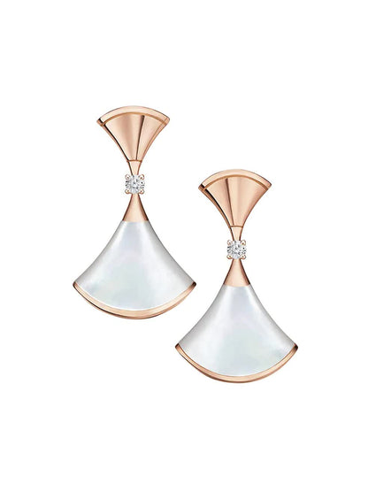 Clytia Love Divas'Dream Earring,925 Silver,18k Gold Plated,Mother of Pearl