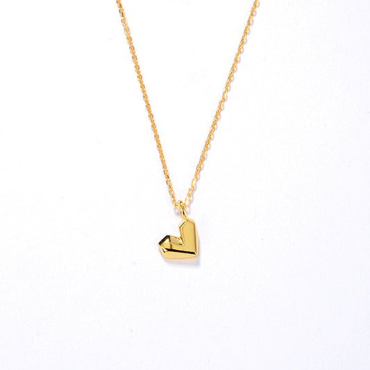 Clytia Love Heart Shaped Necklace，925 Silver, 18k Gold Plated