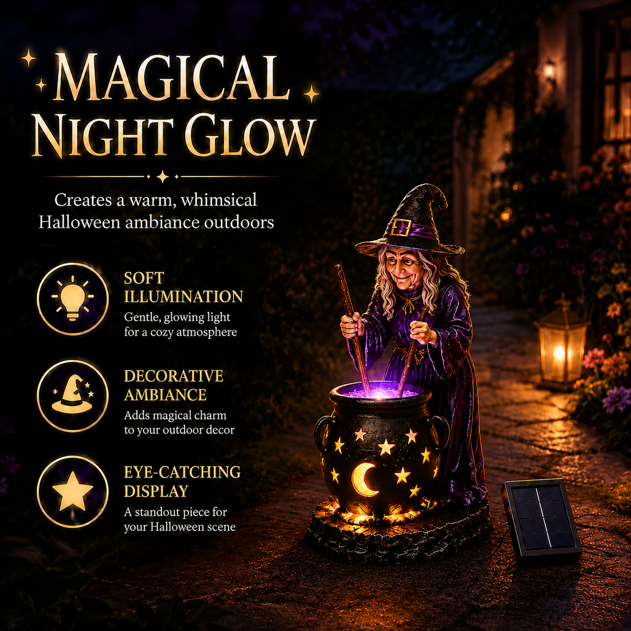 SpookyShine – Outdoor Magical Cauldron Garden Light