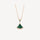 Clytia Love Divas'Dream Necklace,925 Silver,18k Gold Plated,Green Agate