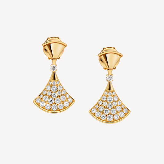 Clytia Love Divas'Dream Earring,925 Silver,18k Yellow Gold Plated,Cubic Zircon Paved