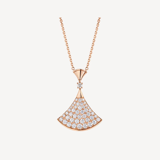 Clytia Love Divas'Dream Necklace,925 Silver,18k Rose Gold Plated,Cubic Zircon Paved