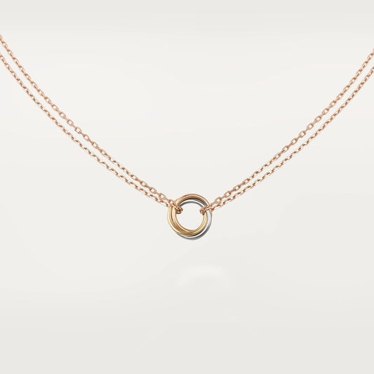 Clytia Love Trinity Necklace,18k Gold Plated