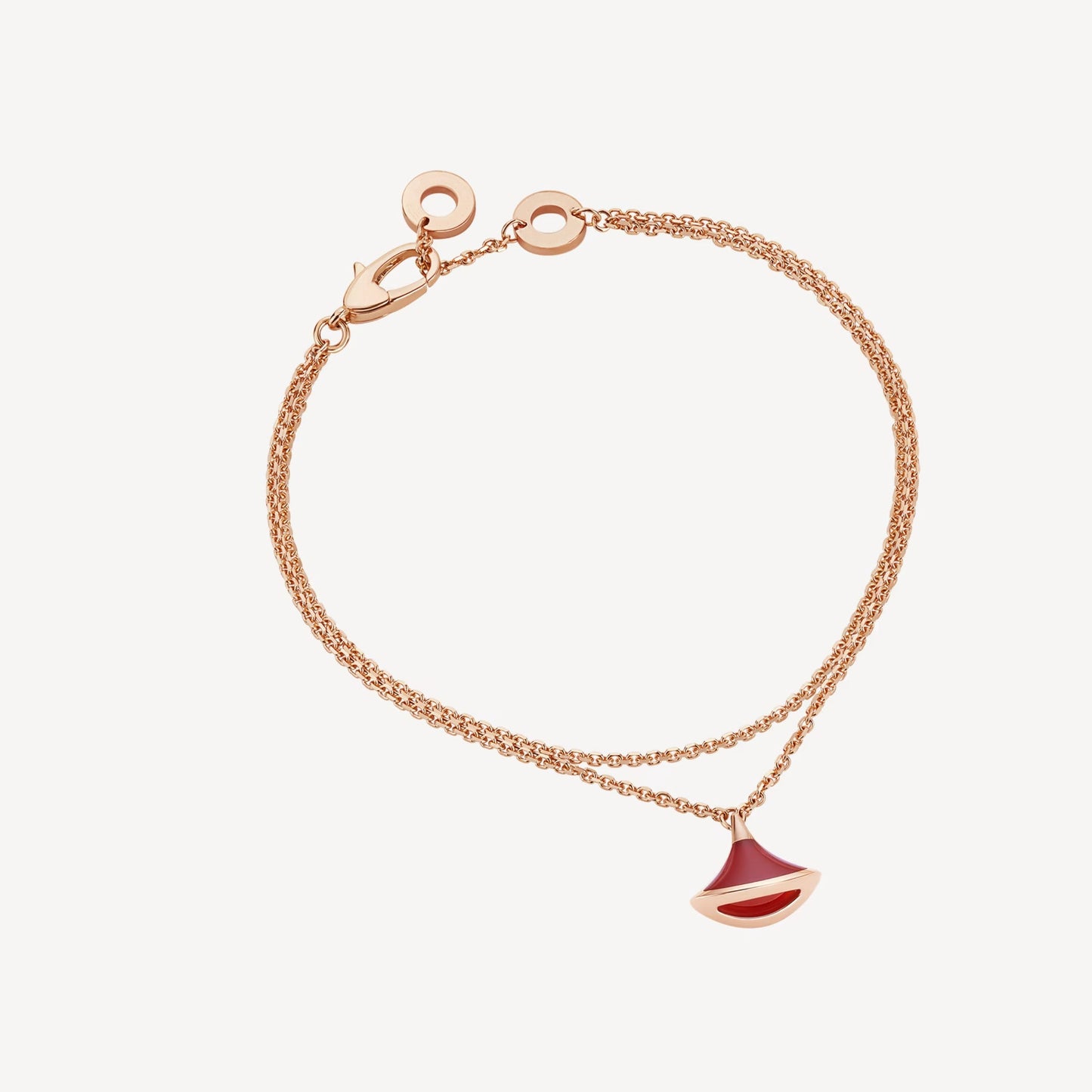 Divas'Dream Bracelet,925 Silver,18k Rose Gold Plated,Red Agate