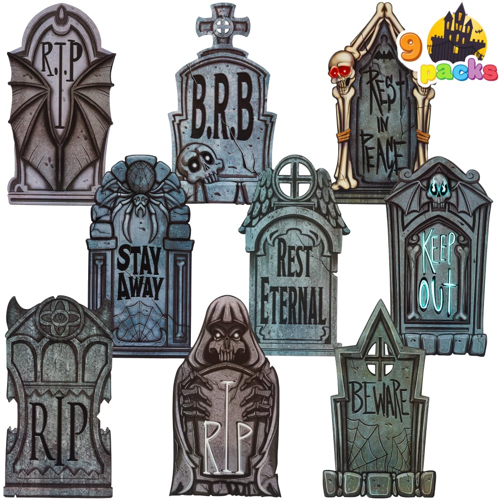 16" 9 Pcs Halloween Tombstones Decorations – Ventayo