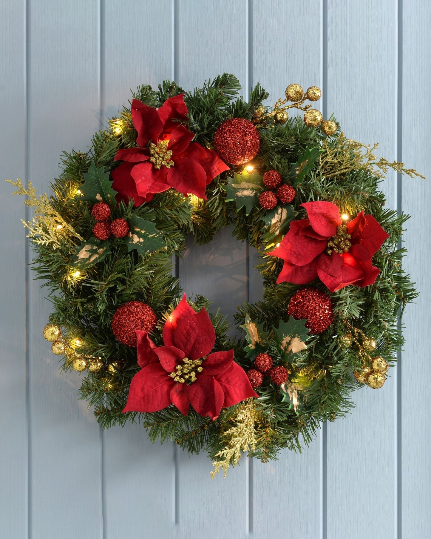 Pre-Lit LED Light Wreath Illuminated with 20 LED Lights