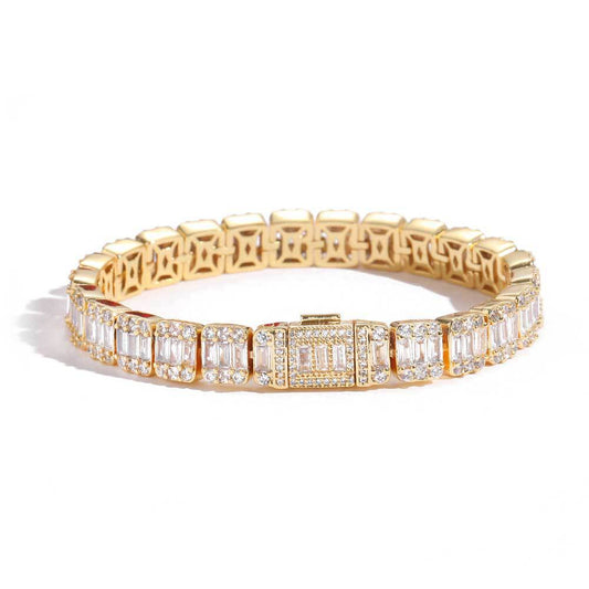 Baguette Tennis Bracelet in Yellow Gold - 8mm