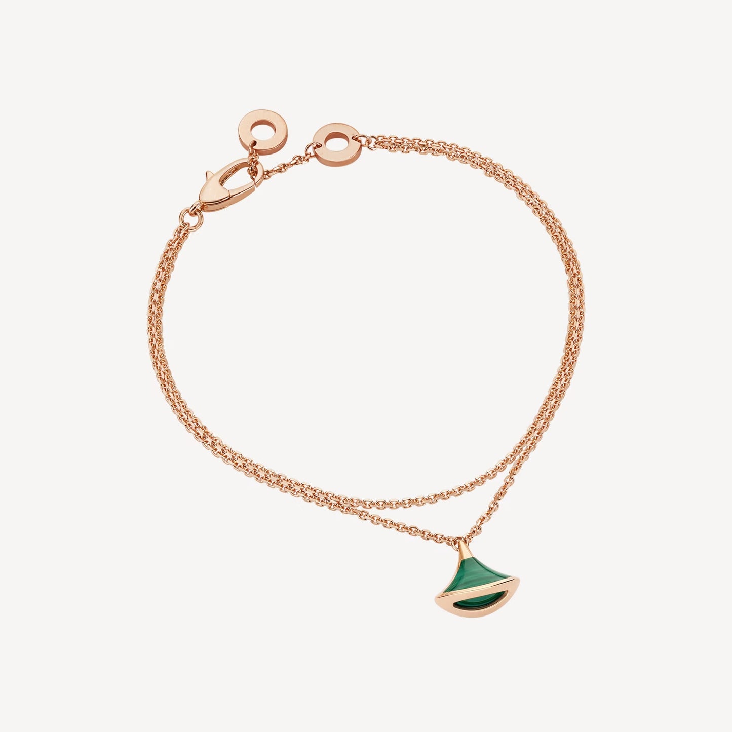 Divas'Dream Bracelet,925 Silver,18k Rose Gold Plated,Green Agate