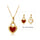 Heart Reversible Pendant Necklace, 925 Silver, 18k Gold Plated，Red Onyx And White Mother-Of-Pearl