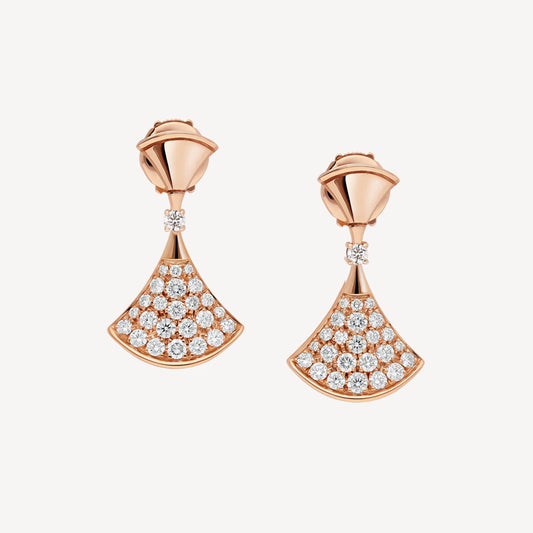 Clytia Love Divas'Dream Earring,925 Silver,18k Rose Gold Plated,Cubic Zircon Paved