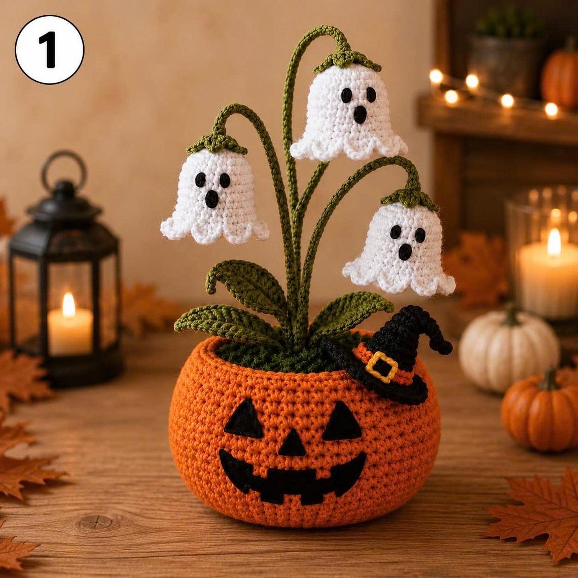 Crochet Halloween Pumpkin Flower Décor – Ventayo