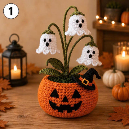 Crochet Halloween Pumpkin Flower Décor – Ventayo