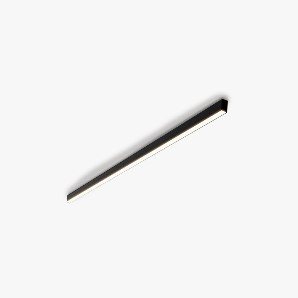 Lineaire moderne LED zwarte metalen plafondlamp met vlakke montage
