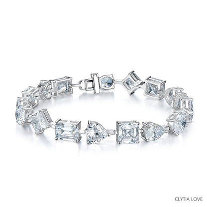 Clytia Love High Carbon Diamond 925 Sterling Silver Bracelet