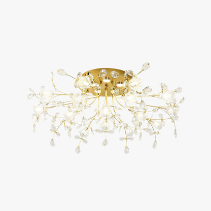 Lámparas de techo empotradas con flores elegantes de Art Deco, doradas
