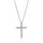 Cross Pendant Necklace, 925 Silver, 18K white gold plated