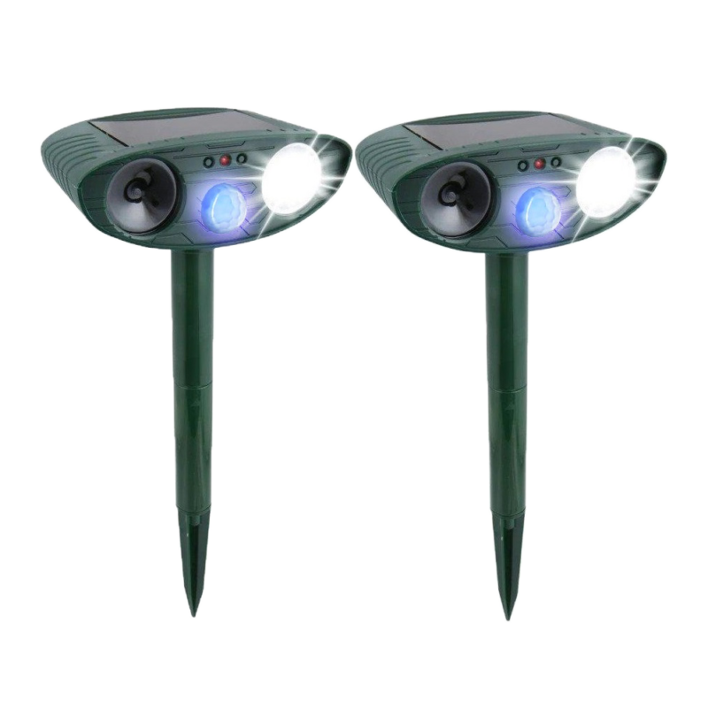 Solar Powered Ultrasonic Rabbit Repeller – Humane Garden Protection with Flashing Light