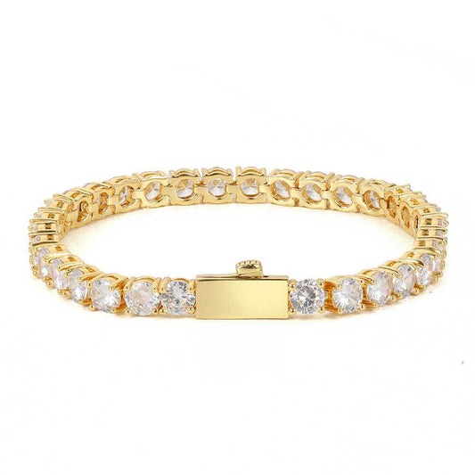 Round Cut Tennis Bracelet in Yellow Gold - 5mm