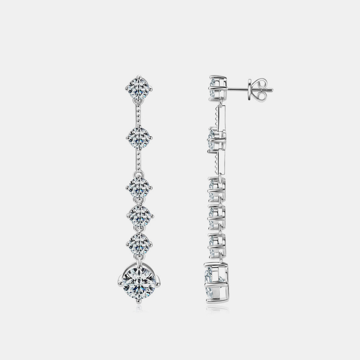 Radiant Brilliance 4 Carat Moissanite Sterling Silver Earrings