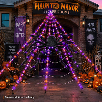 Giant Purple LED Spider Web Lights – Ventayo