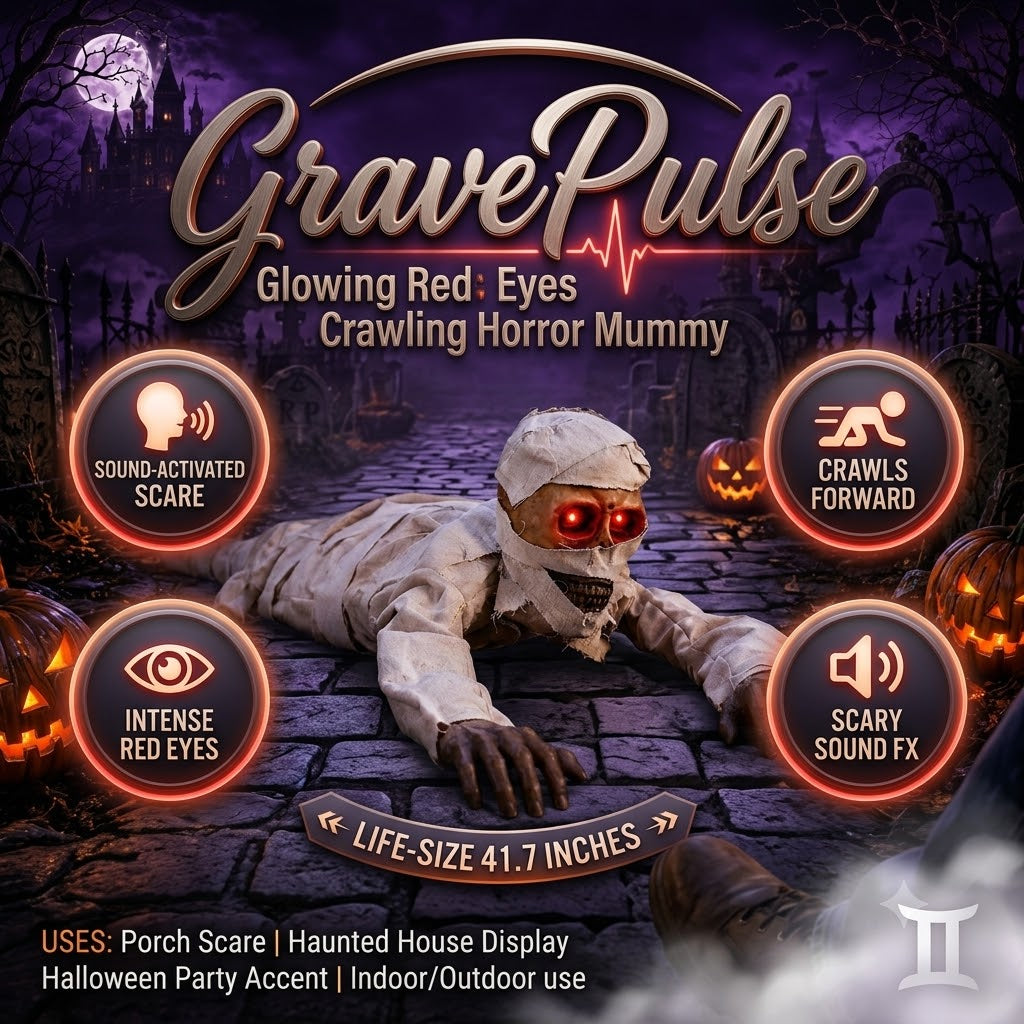 GravePulse – Glowing Red Eyes Crawling Horror Mummy