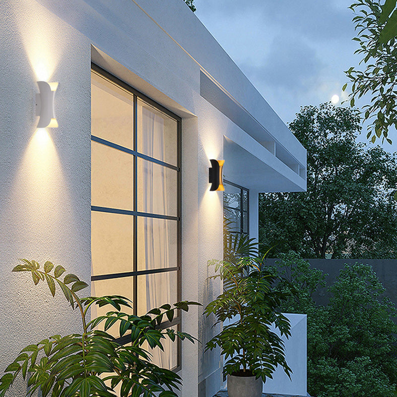 Lámpara de pared exterior moderna LED oro/blanco jardín/corredor