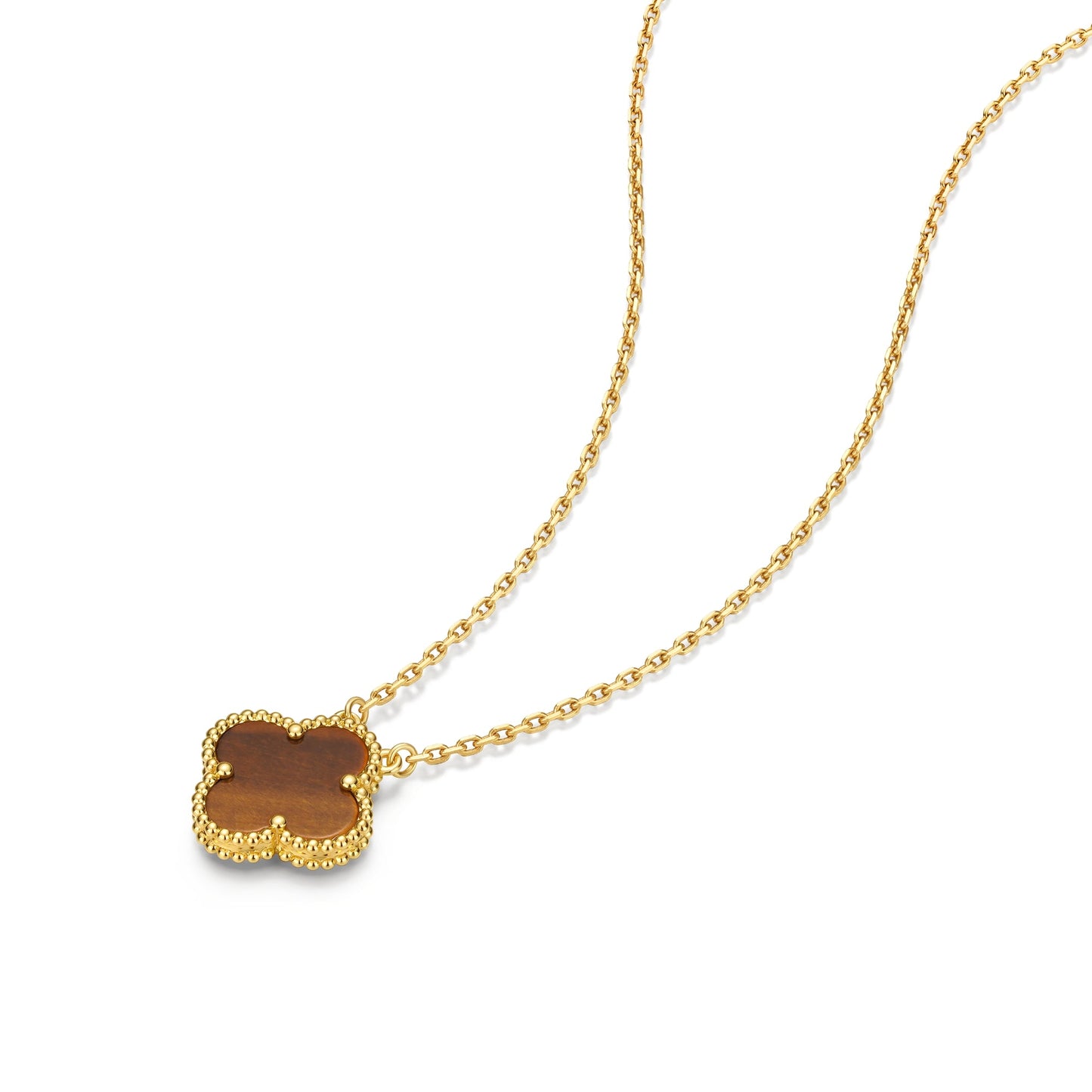 Clover Leaf Necklace,925 Silver, 18k Gold Plated