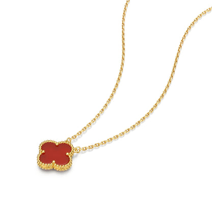 Clover Leaf Necklace,925 Silver, 18k Gold Plated