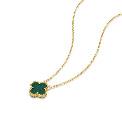 Clover Leaf Necklace,925 Silver, 18k Gold Plated