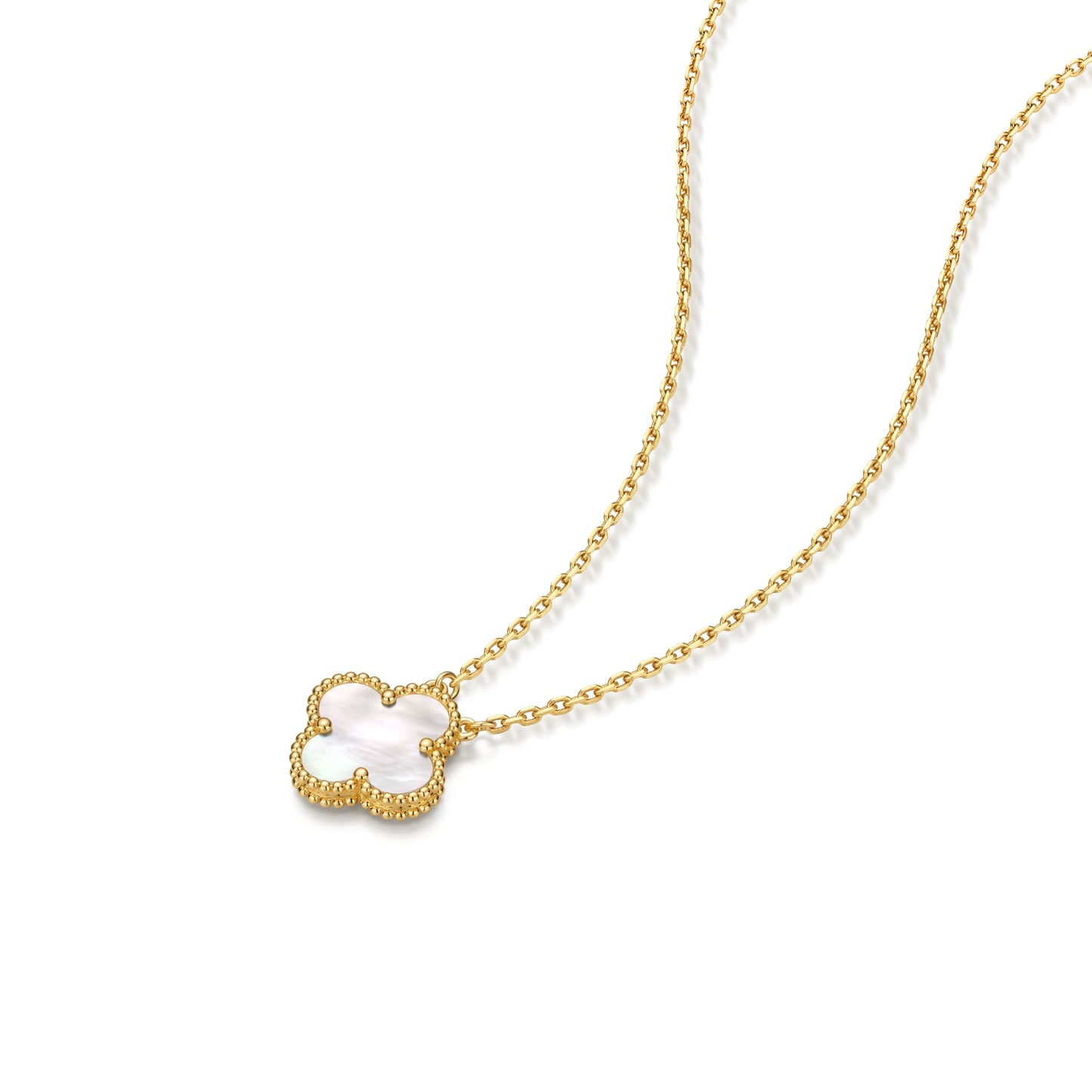 Clover Leaf Necklace,925 Silver, 18k Gold Plated