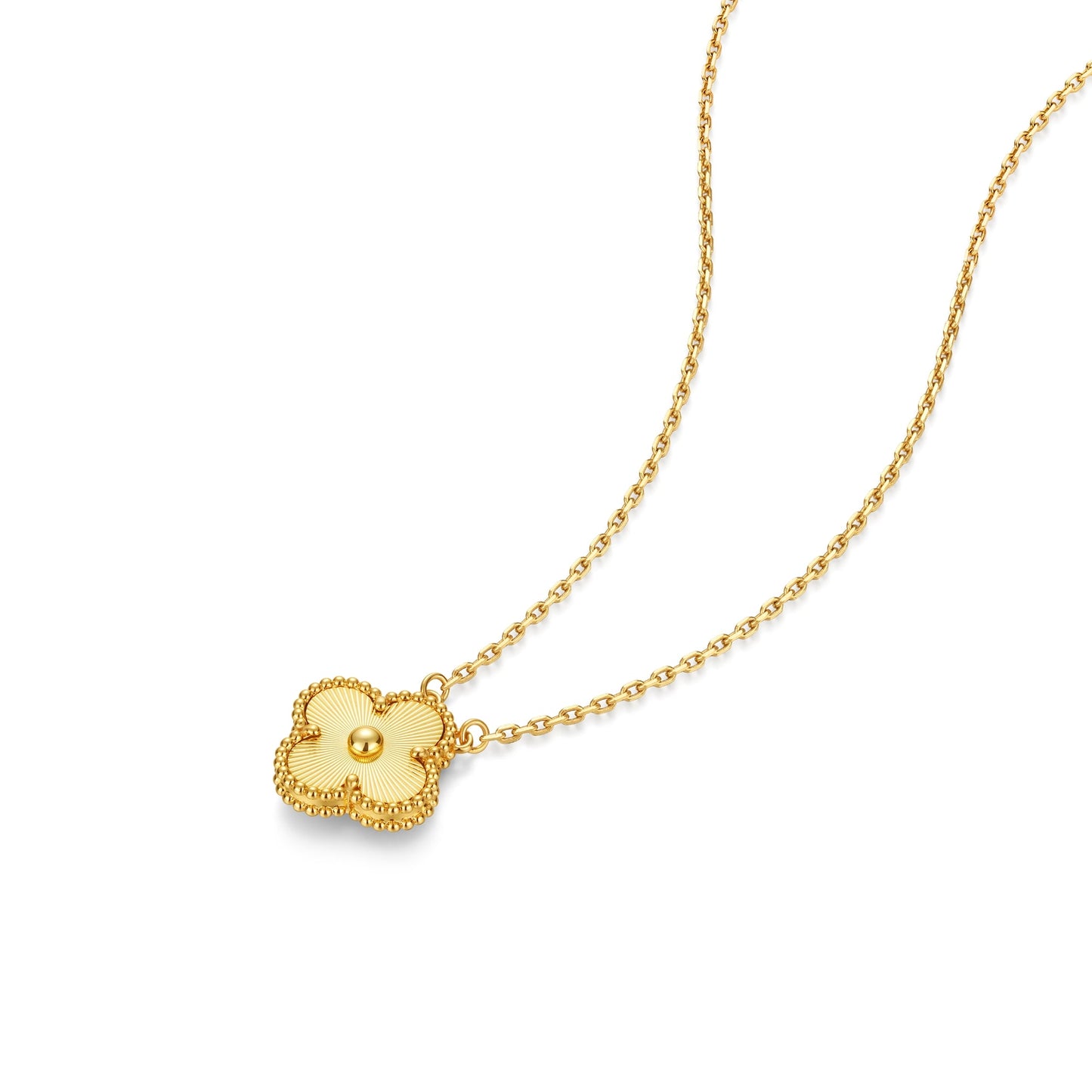 Clover Leaf Necklace,925 Silver, 18k Gold Plated