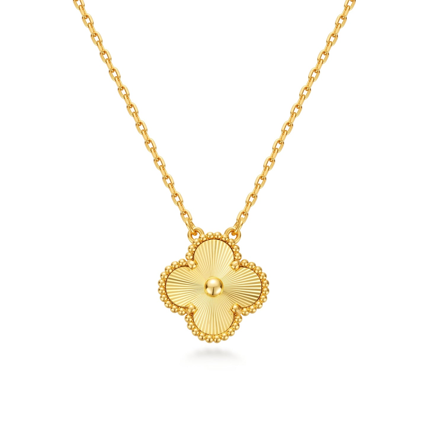 Clover Leaf Necklace,925 Silver, 18k Gold Plated