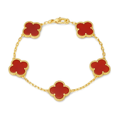 Clover Leaf Bracelet,925 Silver,18k Gold Plated