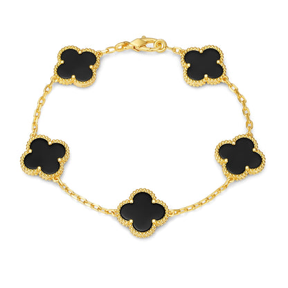 Clover Leaf Bracelet,925 Silver,18k Gold Plated