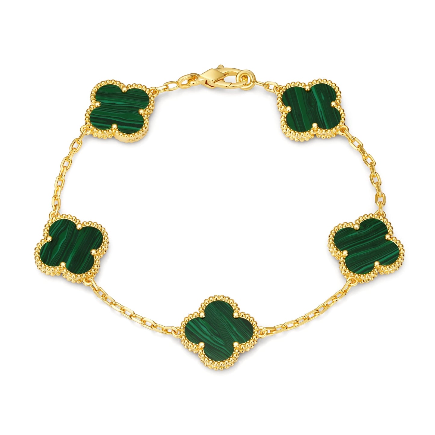 Clover Leaf Bracelet,925 Silver,18k Gold Plated