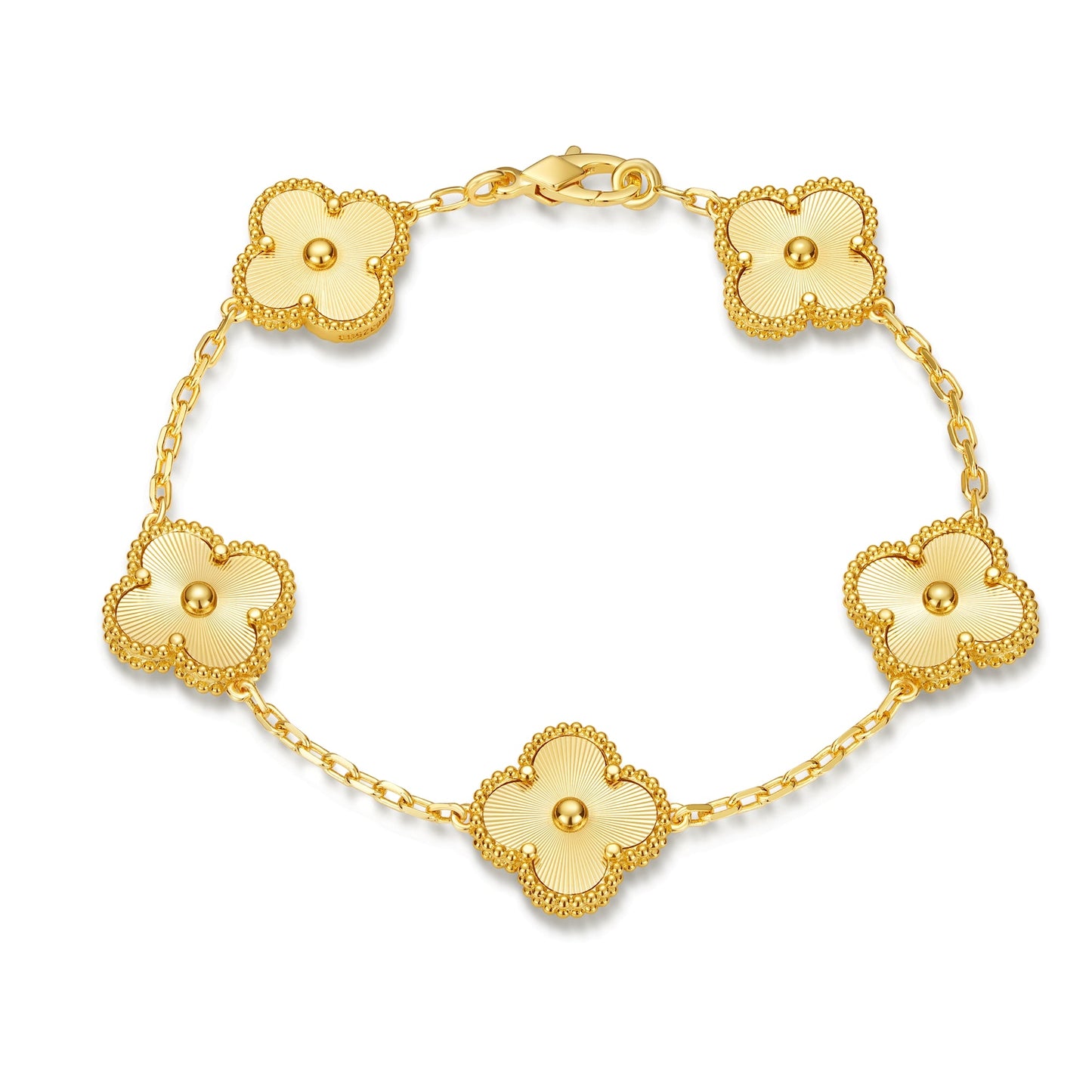 Clover Leaf Bracelet,925 Silver,18k Gold Plated