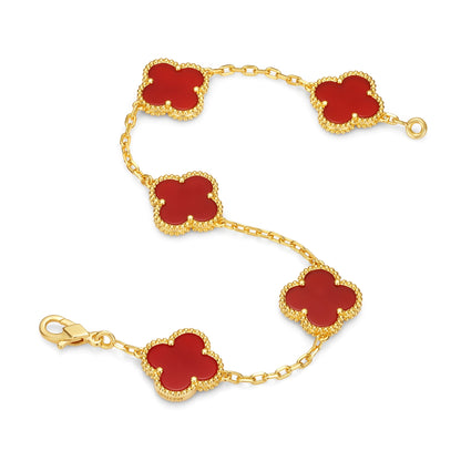 Clover Leaf Bracelet,925 Silver,18k Gold Plated