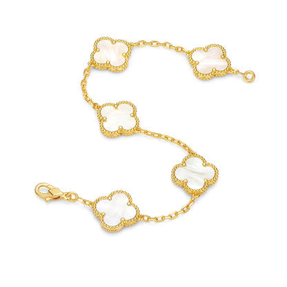 Clover Leaf Bracelet,925 Silver,18k Gold Plated