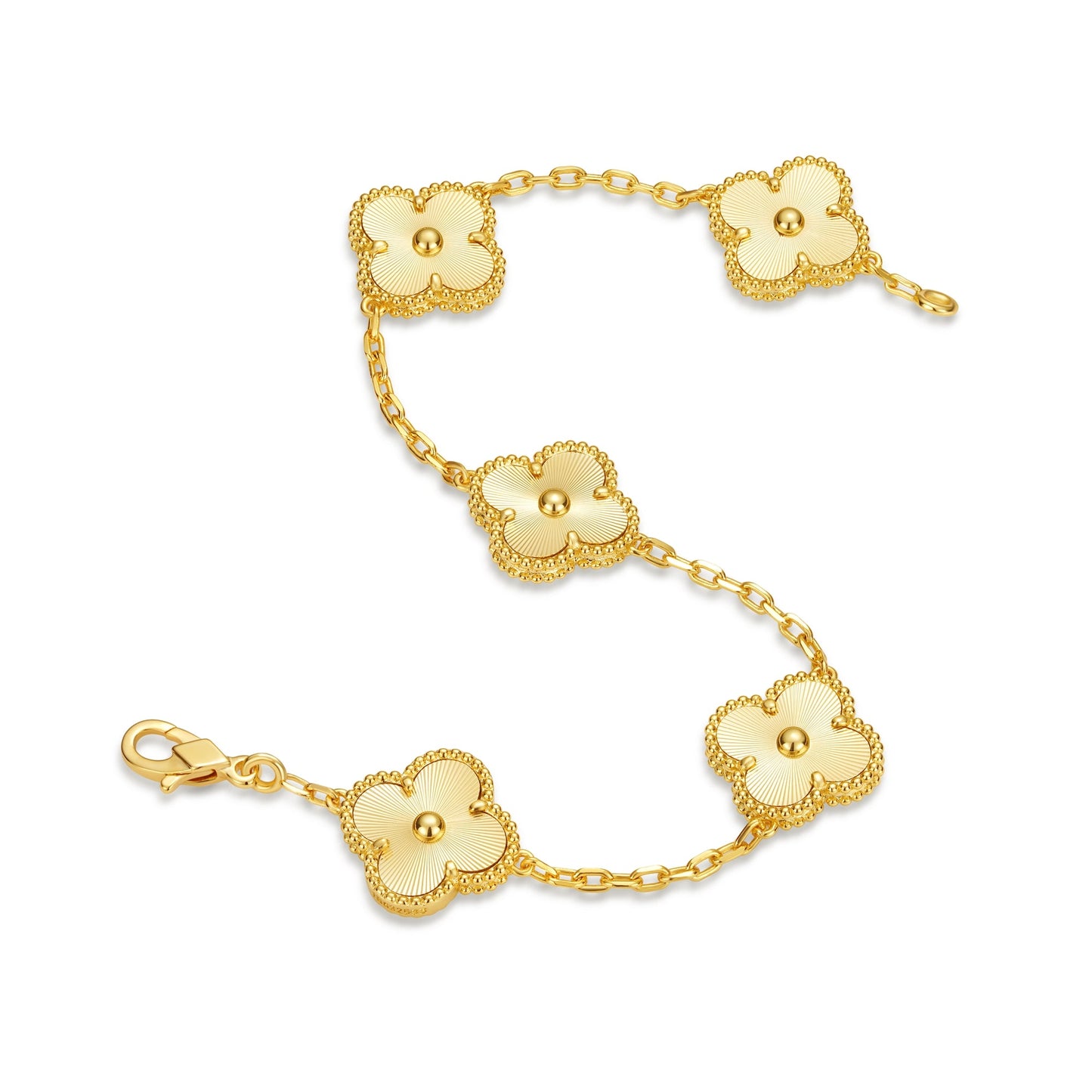 Clover Leaf Bracelet,925 Silver,18k Gold Plated