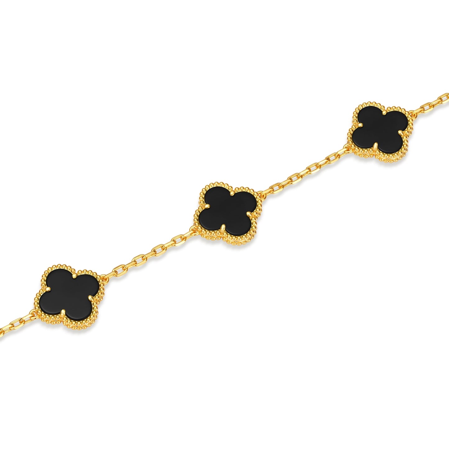 Clover Leaf Bracelet,925 Silver,18k Gold Plated