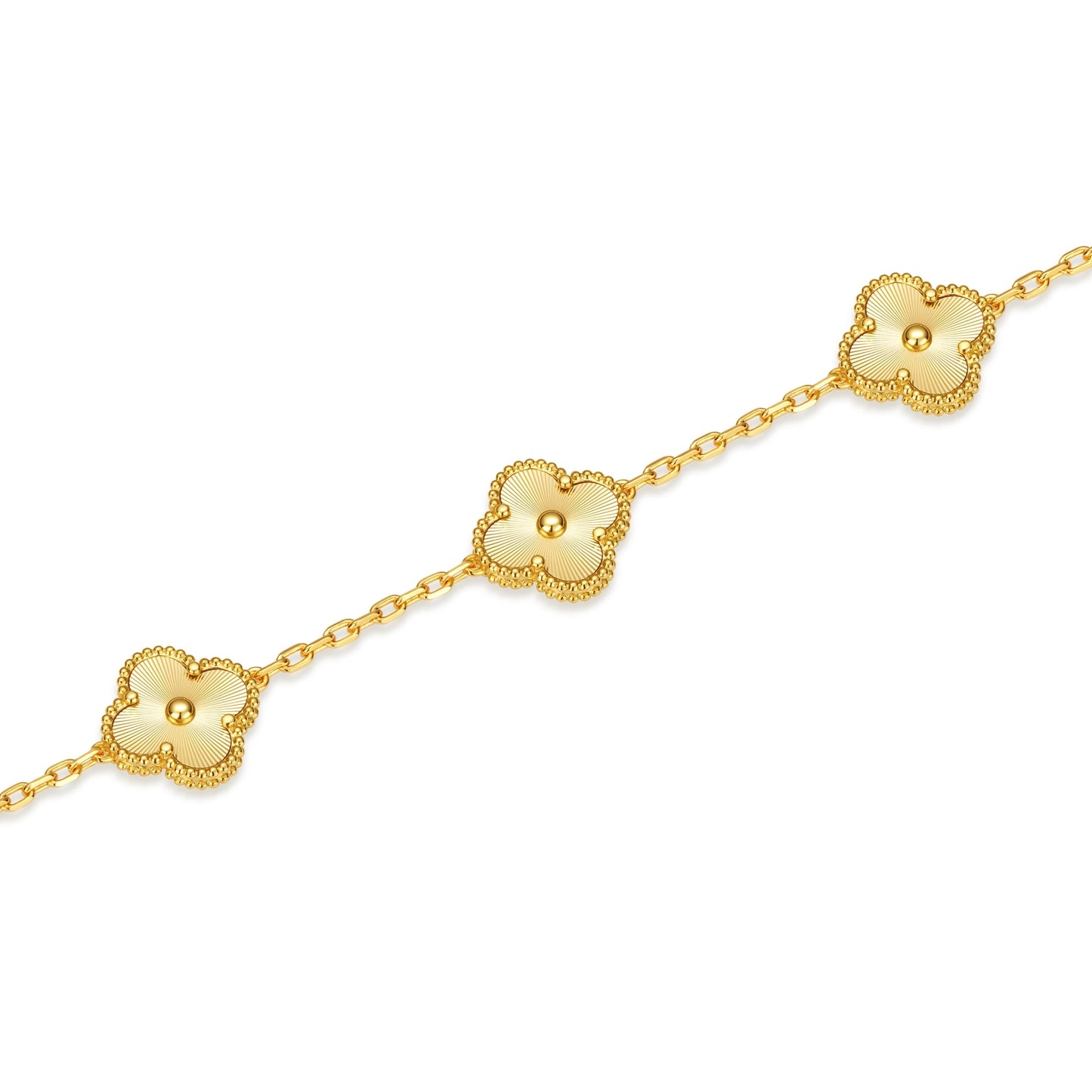 Clover Leaf Bracelet,925 Silver,18k Gold Plated