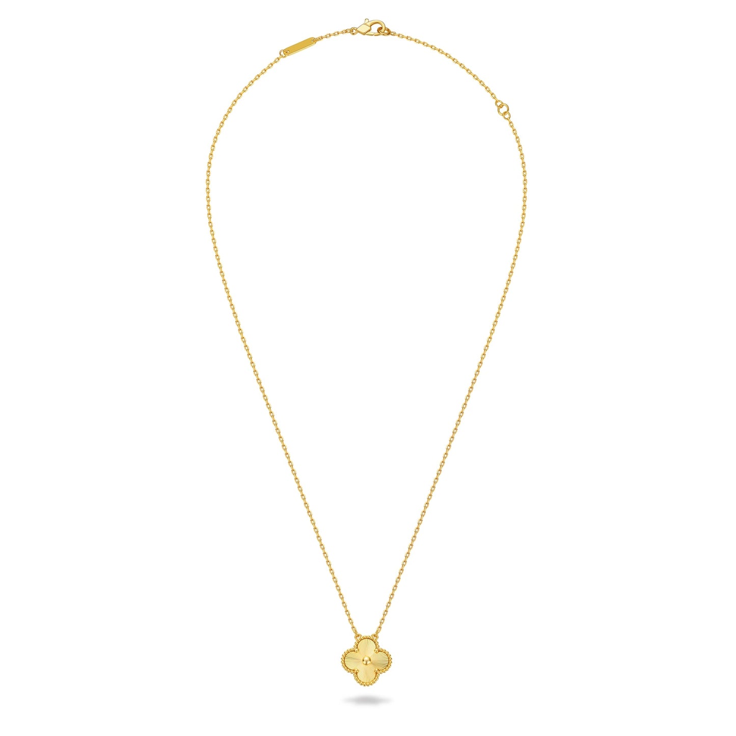 Clover Leaf Necklace,925 Silver, 18k Gold Plated