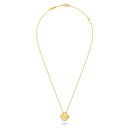 Clover Leaf Necklace,925 Silver, 18k Gold Plated