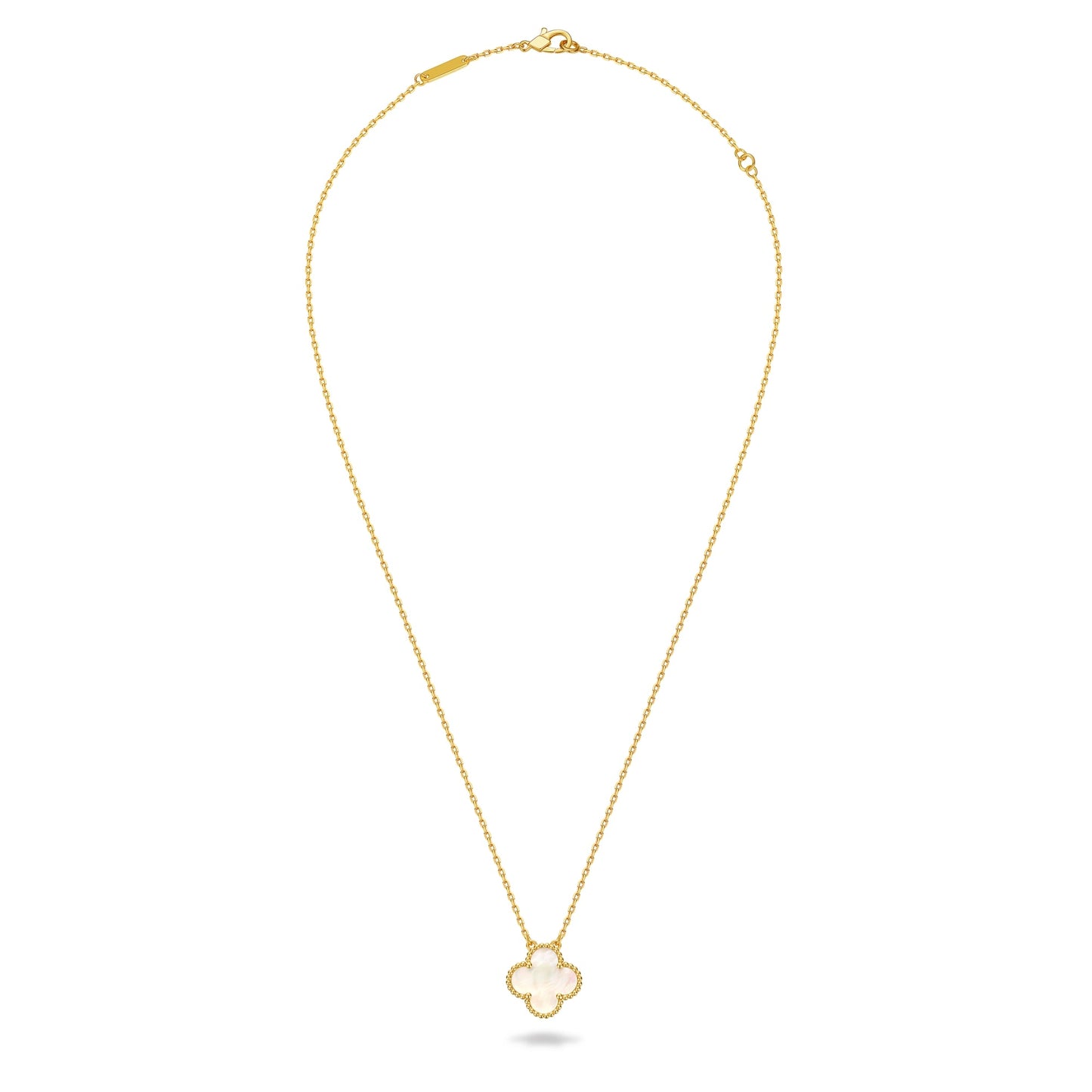 Clover Leaf Necklace,925 Silver, 18k Gold Plated