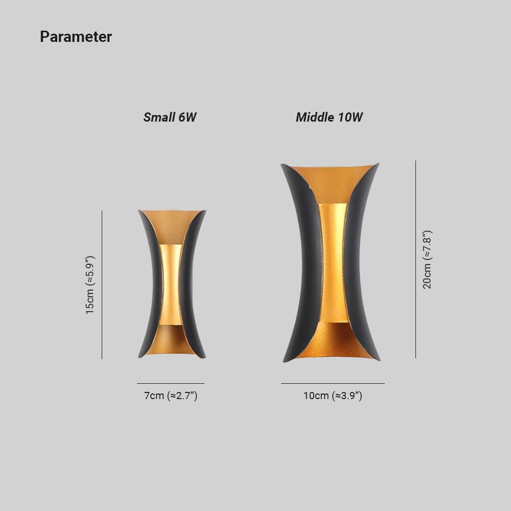 Lámpara de pared exterior moderna LED oro/blanco jardín/corredor