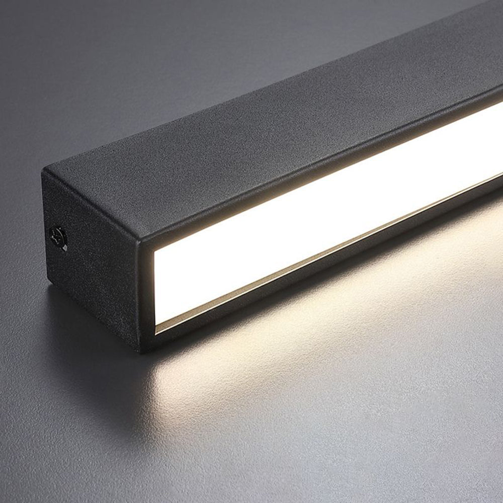 Lineaire moderne LED zwarte metalen plafondlamp met vlakke montage